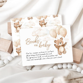 Boeken voor Baby Teddy Bear Baby shower Informatiekaartje
