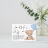 Boeken voor Baby | Teddy Bear Balloon Baby shower Informatiekaartje (Staand voorkant)