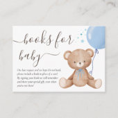 Boeken voor Baby | Teddy Bear Balloon Baby shower Informatiekaartje (Voorkant)