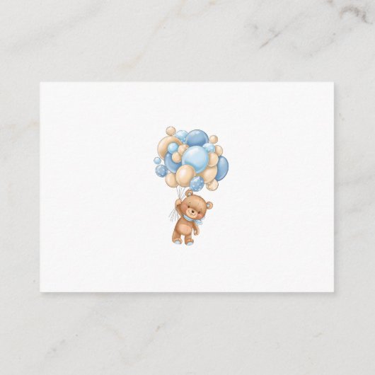 Boeken voor Baby Teddy Bear Blue Balloons Enclosur Informatiekaartje (Achterkant)