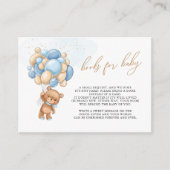 Boeken voor Baby Teddy Bear Blue Balloons Enclosur Informatiekaartje (Voorkant)