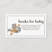 Boeken voor Baby Teddy Bear Pilot Baby Boy Shower Informatiekaartje (Voorkant)