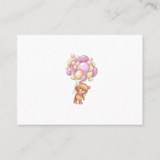 Boeken voor Baby Teddy Bear Pink Balloons Enclosur Informatiekaartje (Achterkant)