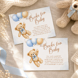 Boeken voor baby teddybeer baby shower informatiekaartje
