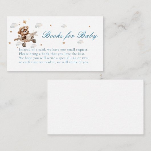 Boeken voor Baby! Teddybeer en vliegtuig Informatiekaartje (Voorkant / Achterkant)