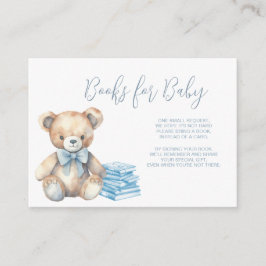 Boeken voor Baby - teddybeer met stapel boeken Informatiekaartje