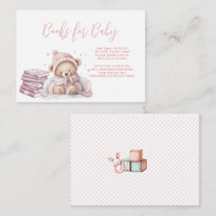 Boeken voor Baby - teddybeer met stapel boeken Informatiekaartje