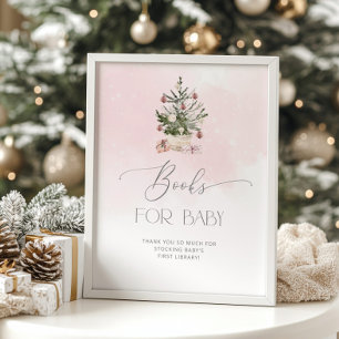 Boeken voor baby-teken. Winterroze boeken voor bab Poster