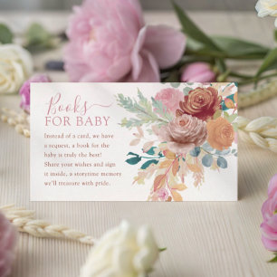 Boeken voor Baby Terracotta & Blush Bloemen Informatiekaartje