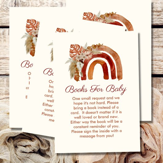 Boeken voor Baby Terracotta Boho Rainbow Tropical Informatiekaartje