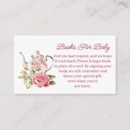 boeken voor baby, theepartij meisje baby shower ro informatiekaartje