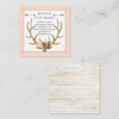 Boeken voor Baby Ticket Boho Deer Antler Blush Roz (Voorkant / Achterkant)