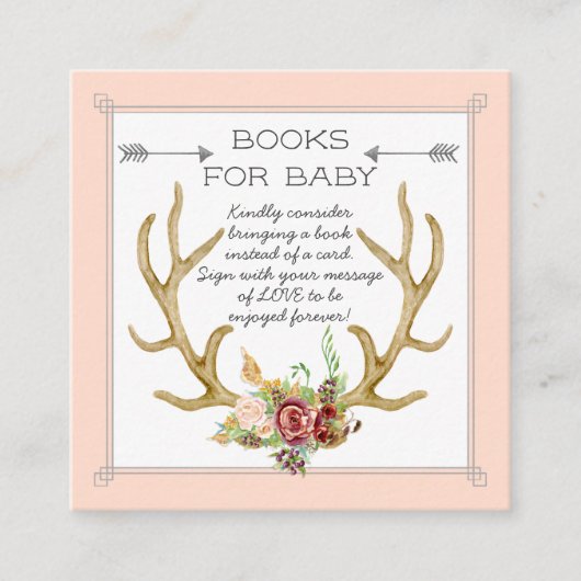 Boeken voor Baby Ticket Boho Deer Antler Blush Roz (Voorkant)