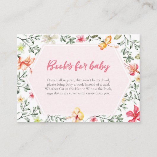 Boeken voor baby tropical Baby shower Insert Kaart (Voorkant)