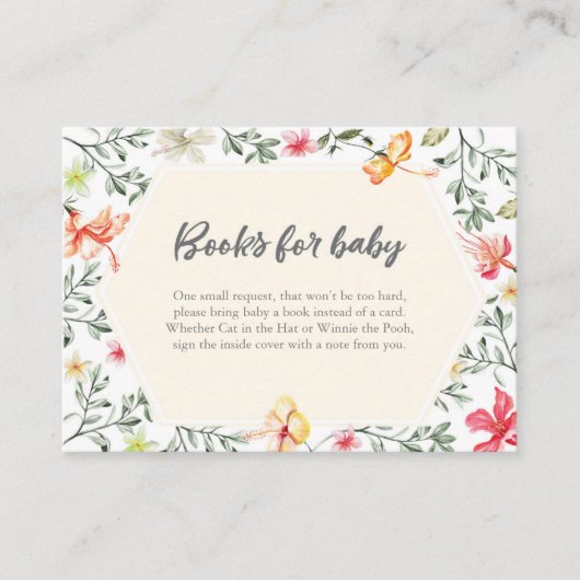 Boeken voor baby tropical Baby shower Insert Kaart (Voorkant)