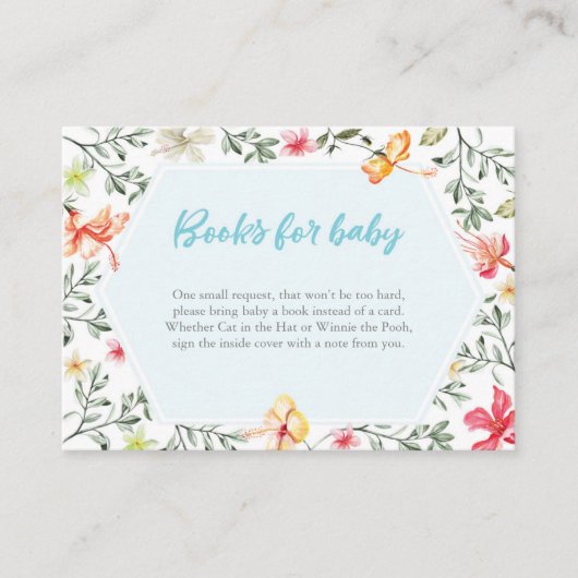 Boeken voor baby tropical Baby shower Insert Kaart (Voorkant)