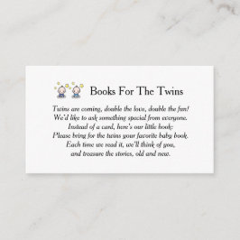 Boeken voor Baby Twins, Boekaanvraag, Twin Boys, Informatiekaartje