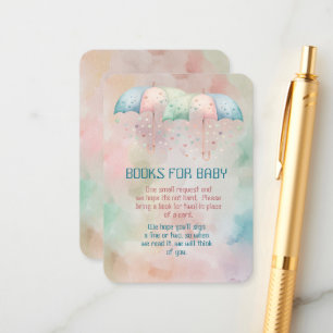 Boeken voor Baby Twins Boy and Girl Shower Informatiekaartje