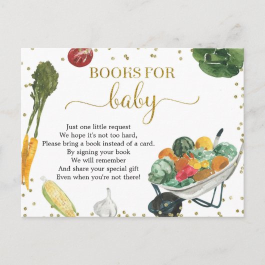 Boeken voor baby van de boerenmarkt uitnodiging briefkaart (Voorkant)