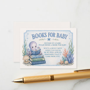 Boeken voor baby verjaardagskaart onderzee  informatiekaartje