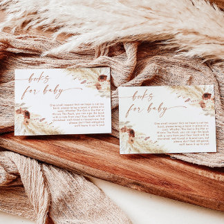 Boeken voor Baby Verzoekkaart | Boho Pampas Gras Kaart