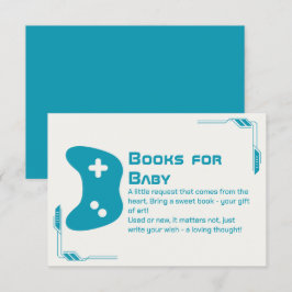 Boeken voor Baby Video Game Controller Baby shower Informatiekaartje