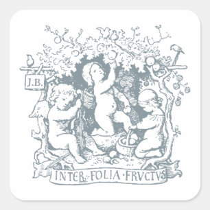 Boeken voor Baby Vintage Initialen Vierkante Sticker