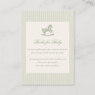 Boeken voor Baby Vintage Paard Baby Shower Cadeaus Informatiekaartje