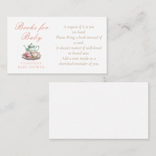 Boeken voor Baby Waterverf Baby shower Informatiekaartje (Voorkant / Achterkant)