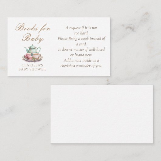 Boeken voor Baby Waterverf Baby shower Informatiekaartje (Voorkant / Achterkant)