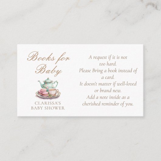 Boeken voor Baby Waterverf Baby shower Informatiekaartje (Voorkant)