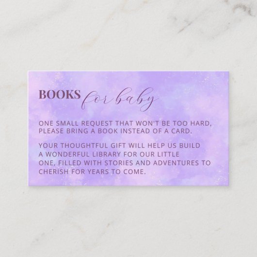 Boeken voor Baby Waterverf Cloud Nine Baby shower Informatiekaartje (Voorkant)