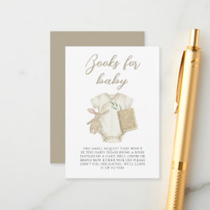 Boeken voor baby waterverf neutrale baby shower informatiekaartje