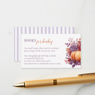 Boeken voor Baby Waterverf Pumpkin Baby shower Informatiekaartje