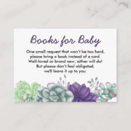 Boeken voor Baby Waterverf Succulenten Baby shower Informatiekaartje