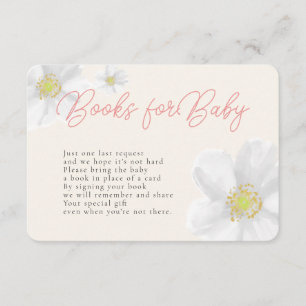 Boeken voor Baby White Daisy Waterverf Floral Informatiekaartje