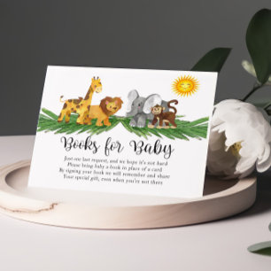 Boeken voor Baby Wild Safari Animals Baby shower Informatiekaartje