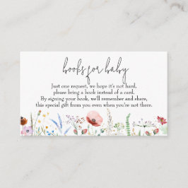 Boeken voor Baby Wildbloemen Baby shower Informatiekaartje