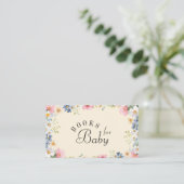 Boeken voor Baby! wilde-bloem-Baby shower Informatiekaartje (Staand voorkant)