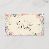 Boeken voor Baby! wilde-bloem-Baby shower Informatiekaartje (Voorkant)