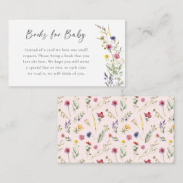 Boeken voor Baby Wildflower Floral Baby shower Informatiekaartje