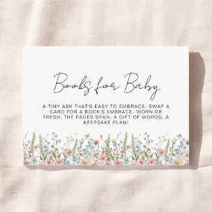Boeken voor Baby Wildflower Kleurrijk Baby shower Informatiekaartje