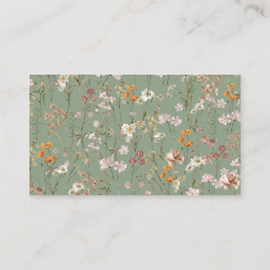 Boeken voor Baby Wildflower Sage Green Baby shower Informatiekaartje (Achterkant)