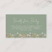 Boeken voor Baby Wildflower Sage Green Baby shower Informatiekaartje (Voorkant)
