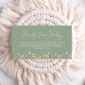 Boeken voor Baby Wildflower Sage Green Baby shower Informatiekaartje