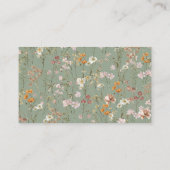 Boeken voor Baby Wildflower Sage Green Baby shower Informatiekaartje (Achterkant)