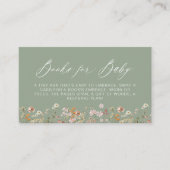 Boeken voor Baby Wildflower Sage Green Baby shower Informatiekaartje (Voorkant)
