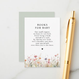 Boeken voor Baby   Wildflower Spring Baby shower Informatiekaartje