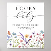 Boeken voor baby wildflower spring baby shower poster (Voorkant)