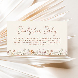 Boeken voor Baby Wildflower Terracotta Baby shower Informatiekaartje